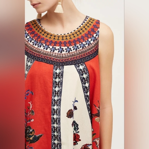 Anthropologie Cirque Swing Dress Knee Length Orange - Picture 4 of 11